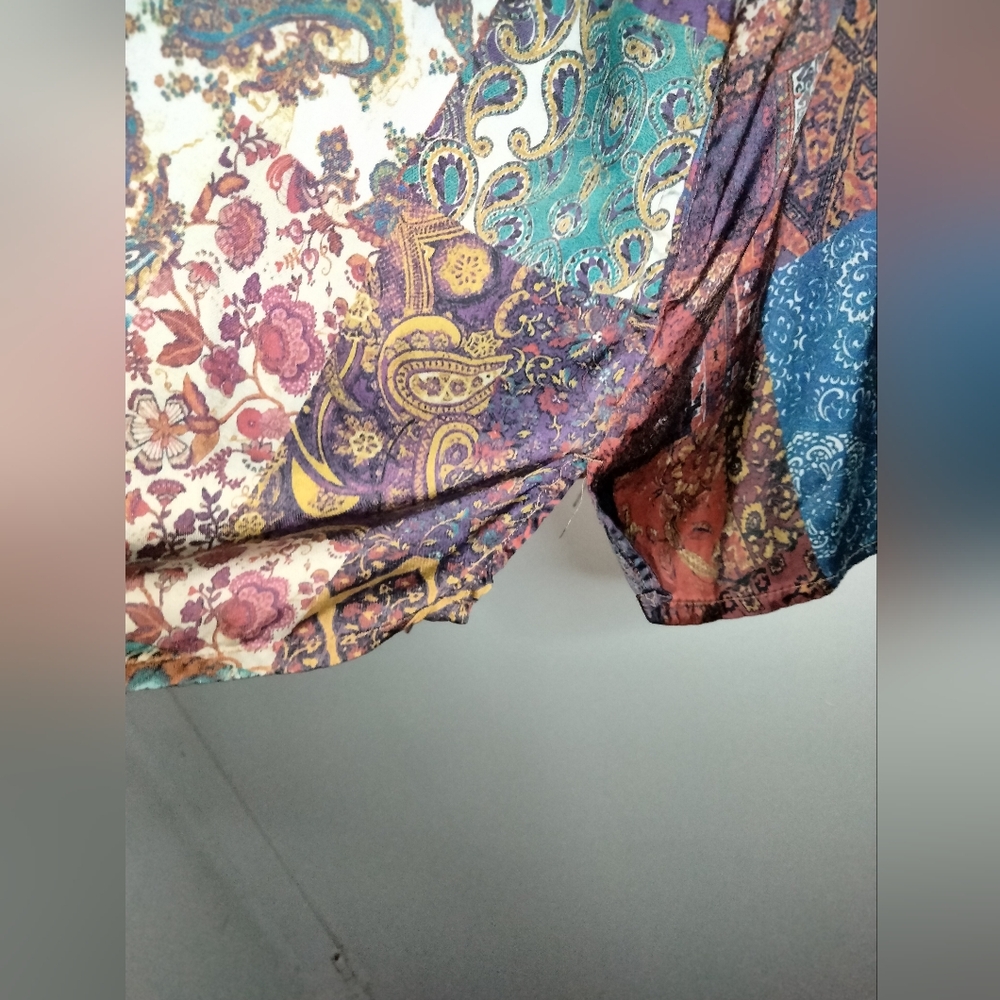 John Mark (Sz 2x) Multicolor Patchwork Button Dow… - image 8